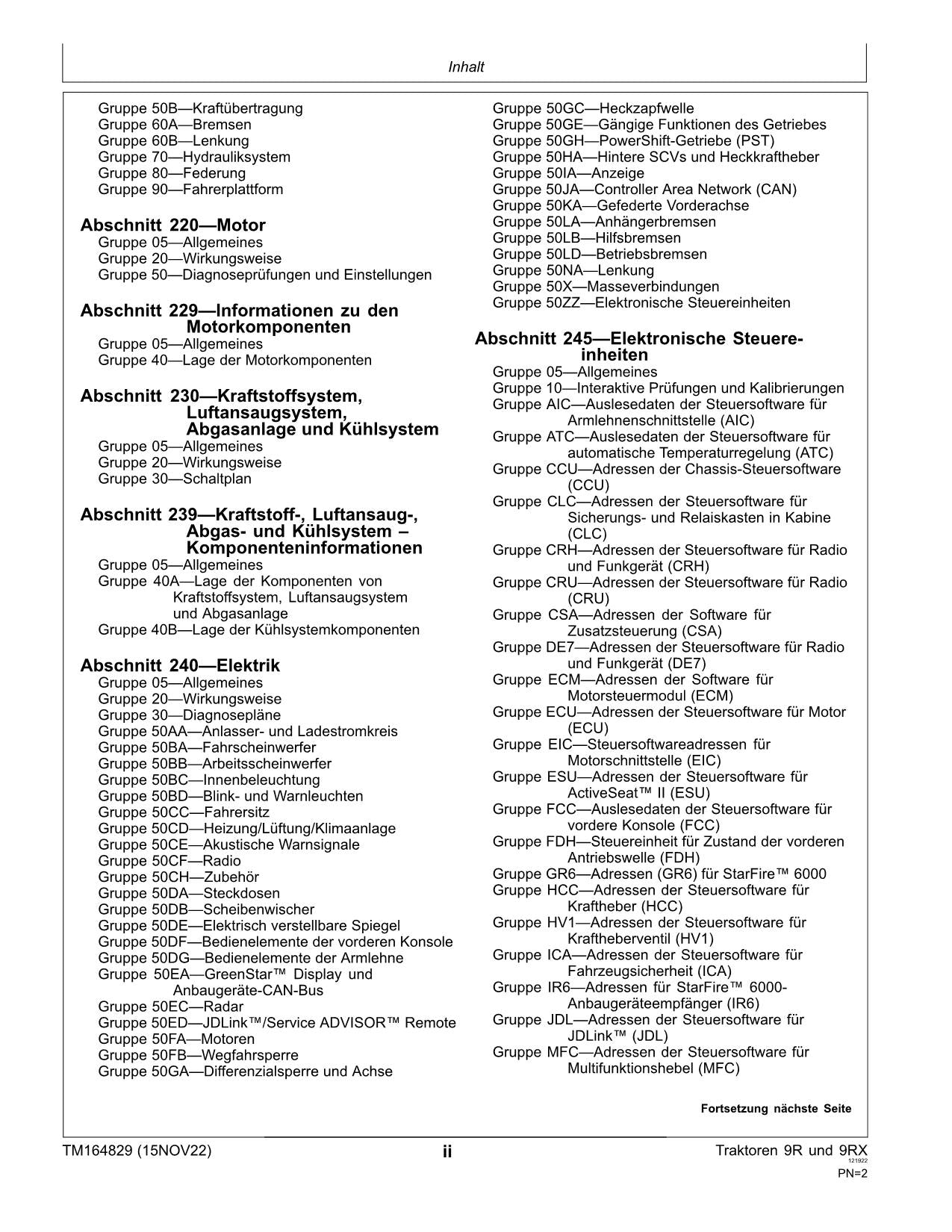 JOHN DEERE 540 640 540 490 9R TRAKTOR DIAGNOSE REPARATURHANDBUCH