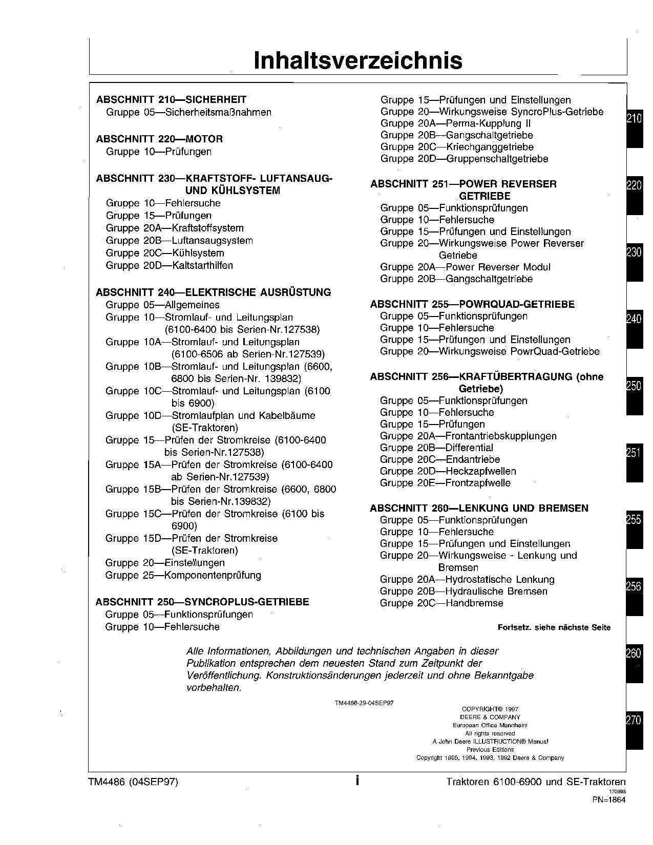 JOHN DEERE 6600 6700 6800 6900 TRAKTOR DIAGNOSE REPARATURHANDBUCH