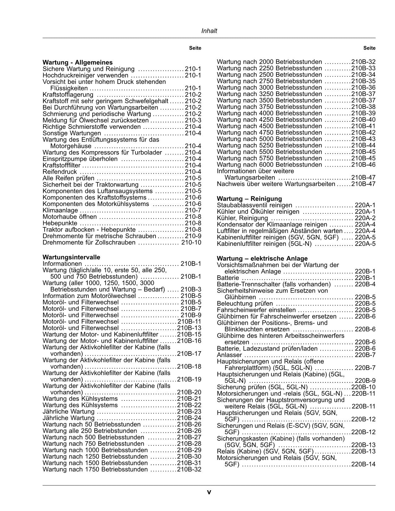 JOHN DEERE 5090GN 5090GF 5090GL TRAKTOR BETRIEBSANLEITUNG MY2020-