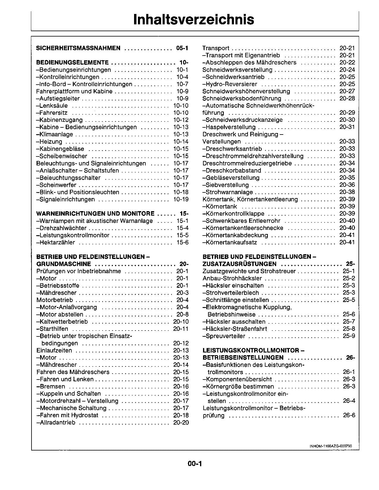 John Deere 1177 1177S 1188 1188S Mähdrescher betriebsanleitung