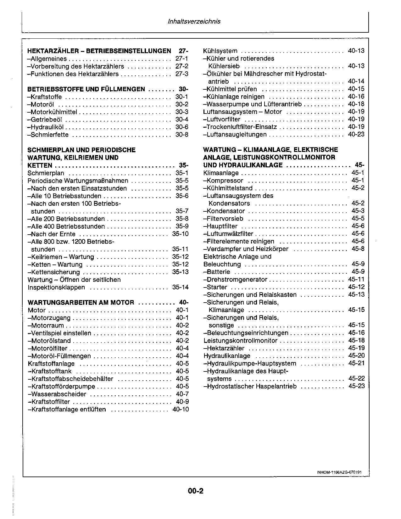 John Deere 1177 1177S 1188 1188S Mähdrescher betriebsanleitung