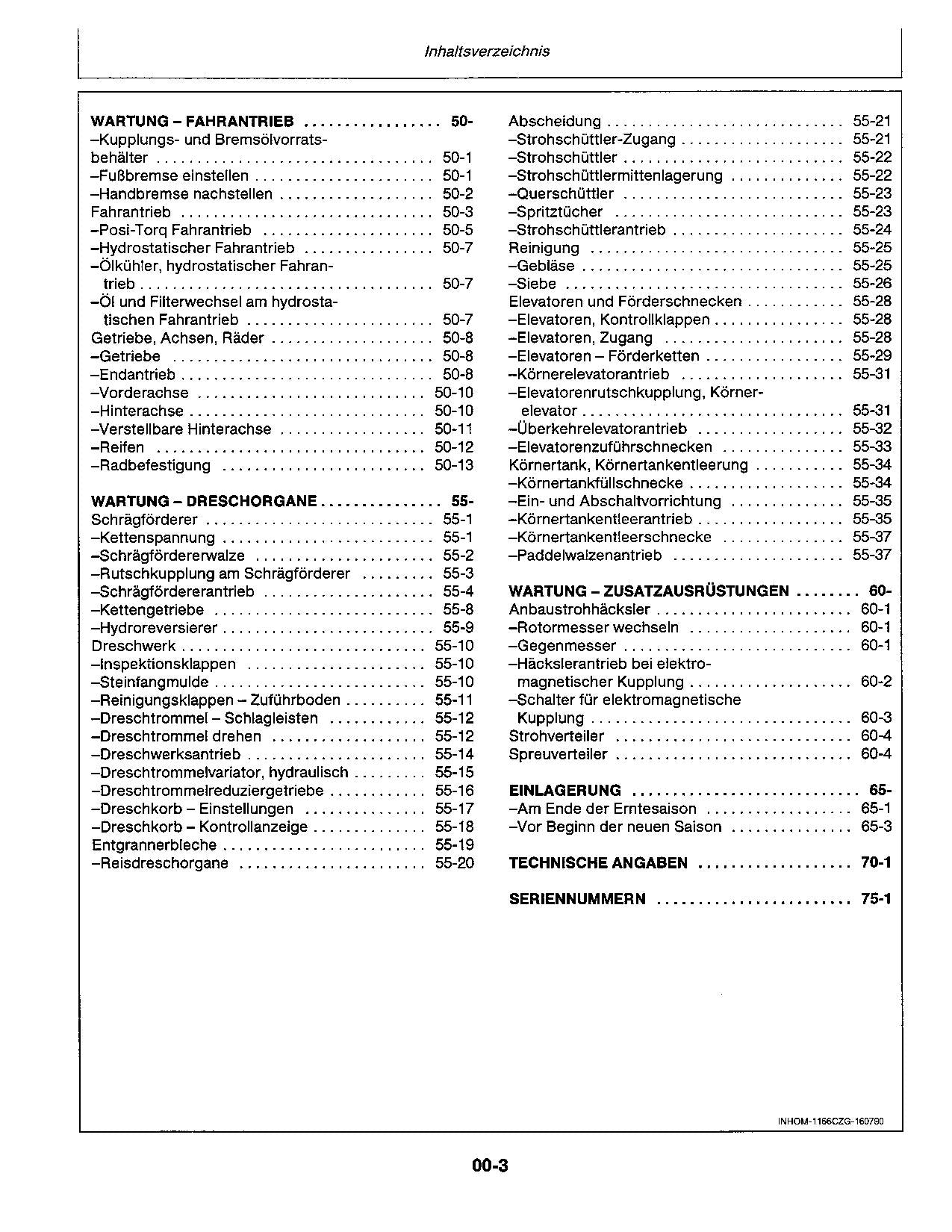 John Deere 1177 1177S 1188 1188S Mähdrescher betriebsanleitung