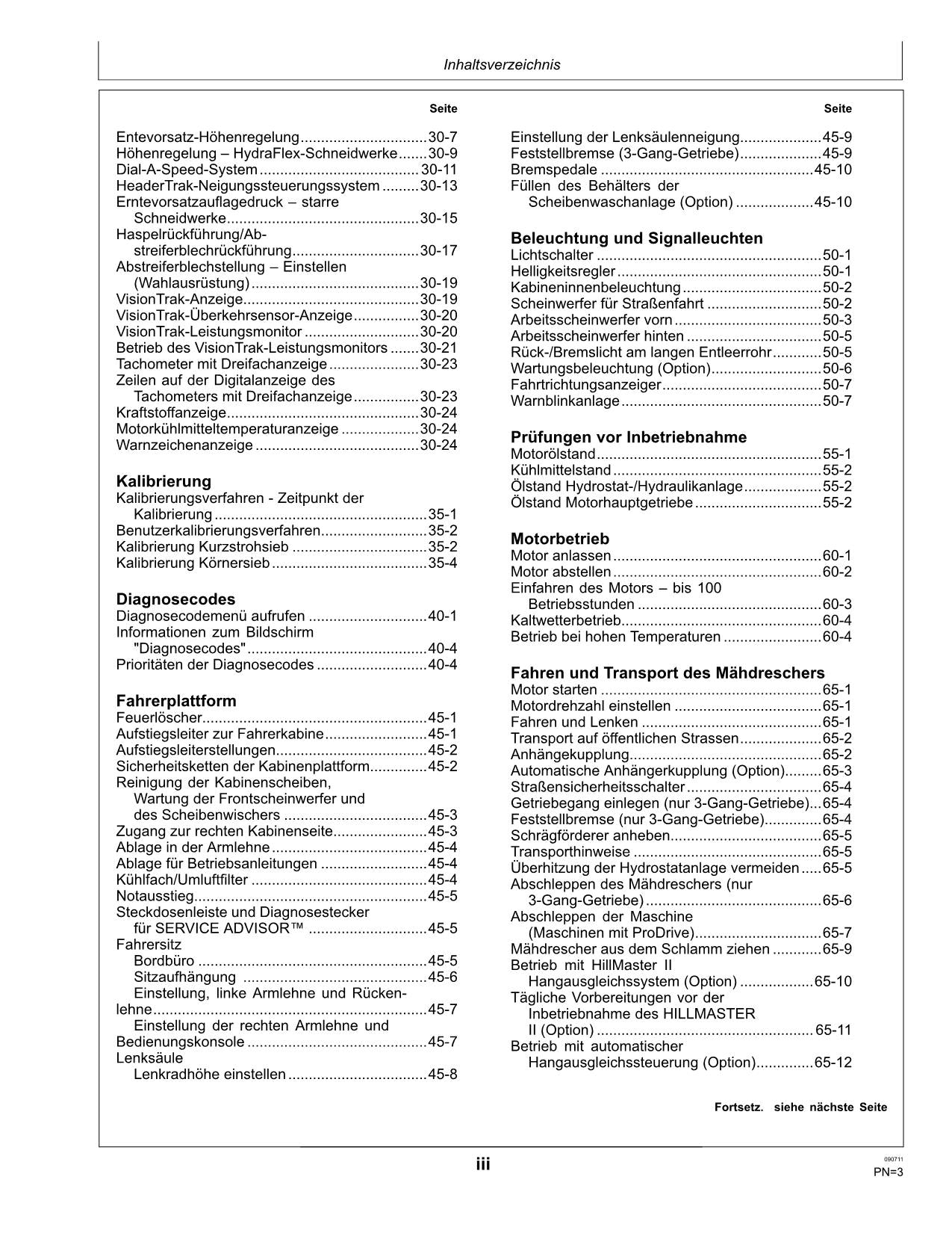 John Deere T550 T560 T660 T670 C670 Mähdrescher Betriebsanleitung 85500