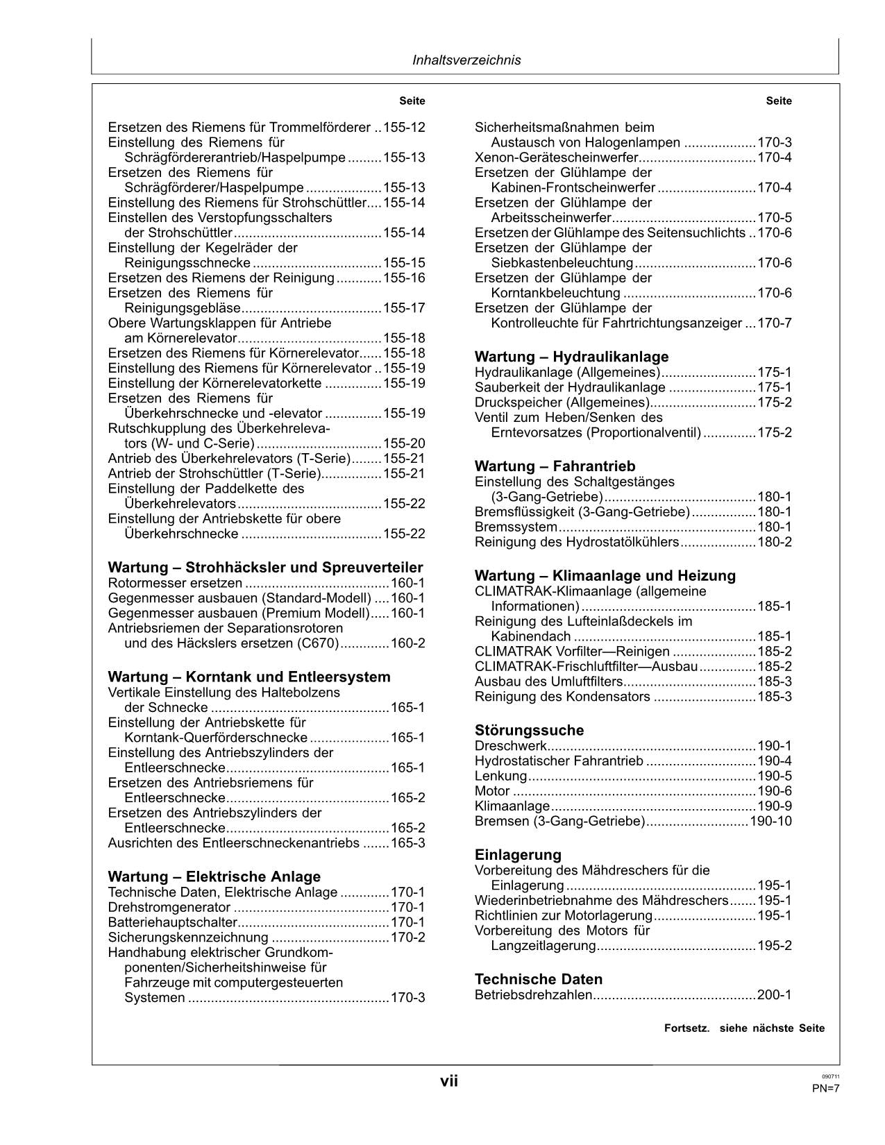 John Deere T550 T560 T660 T670 C670 Mähdrescher Betriebsanleitung 85500