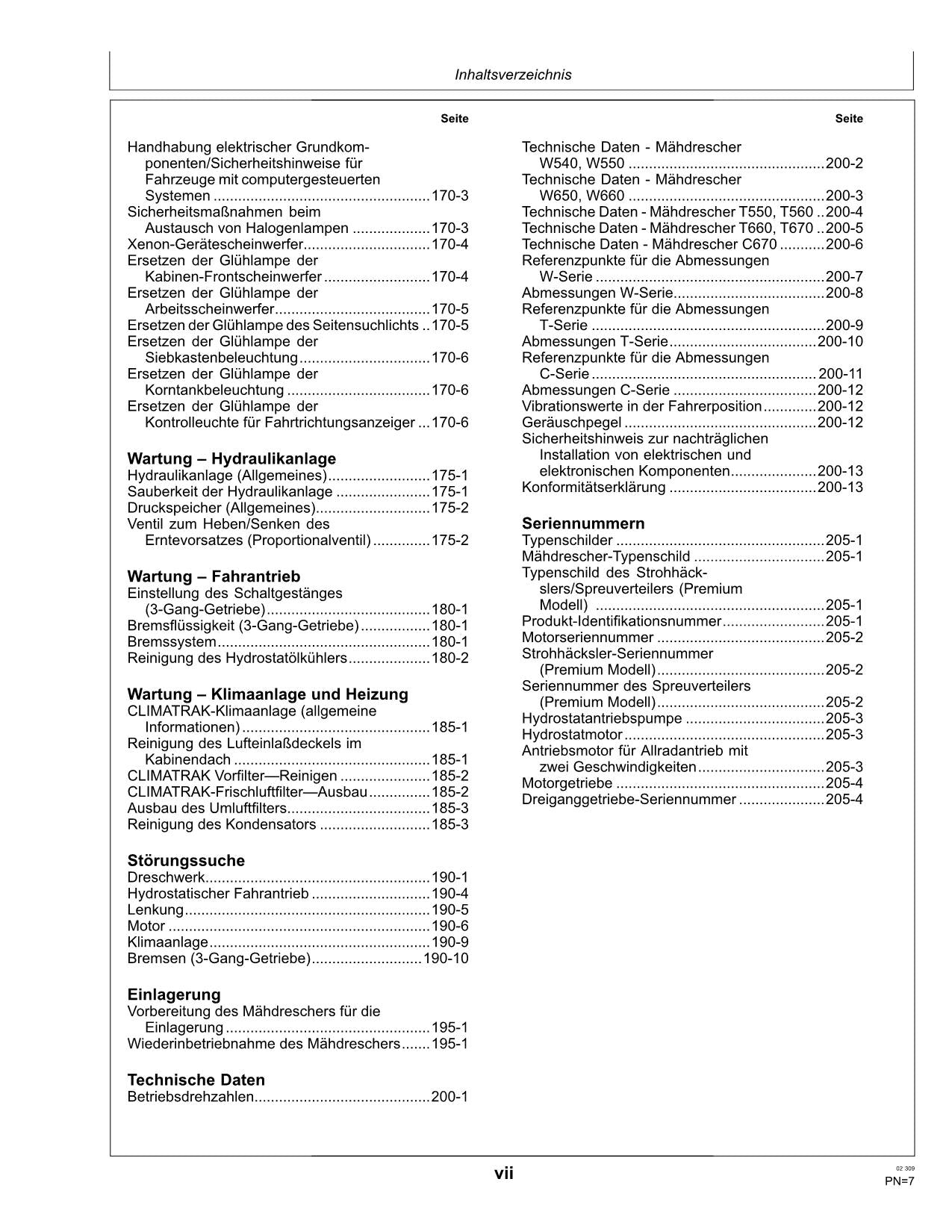 John Deere T550 T560 T660 T670 C670 Mähdrescher betriebsanleitung