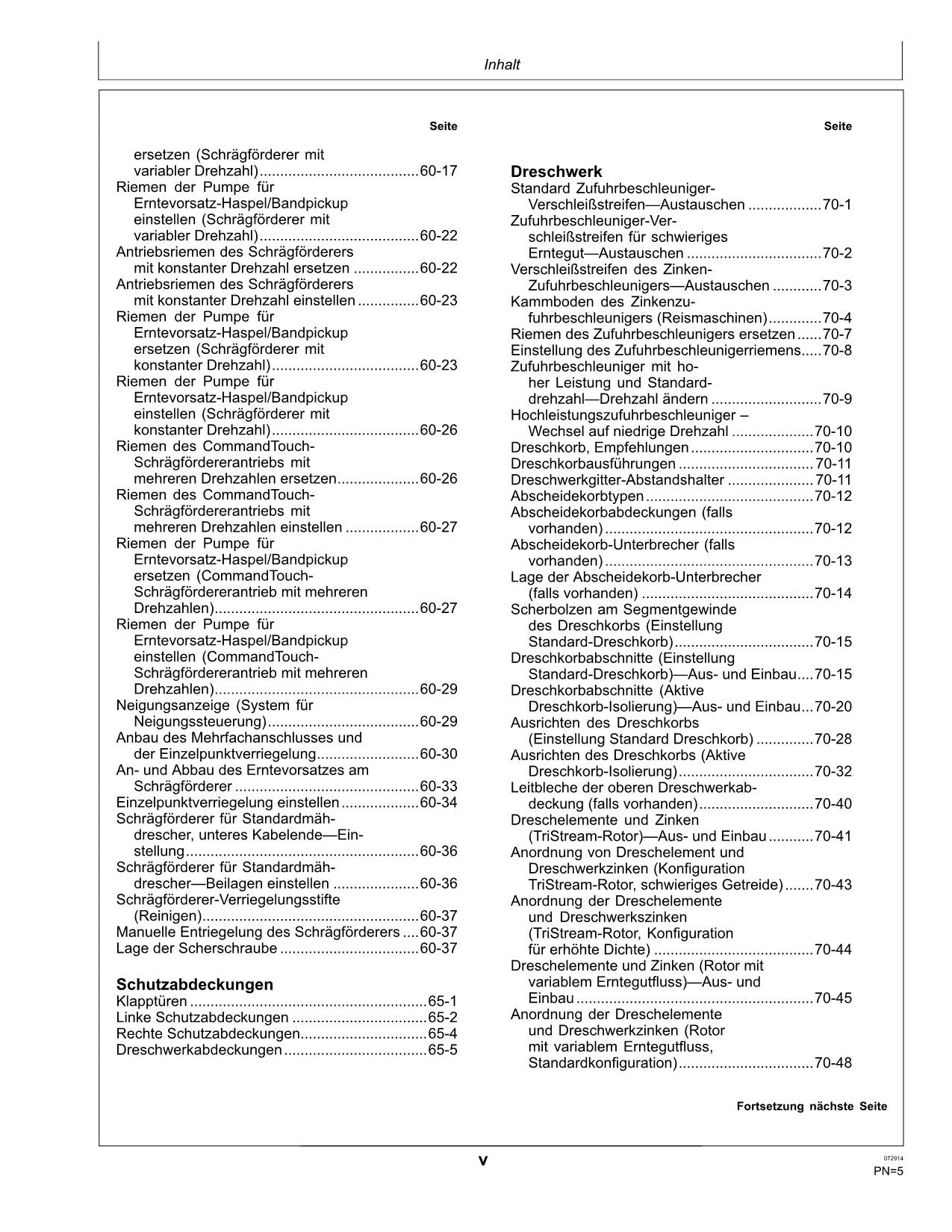 John Deere S660 STS S685 HillMaster S680 Mähdrescher Betriebsanleitung