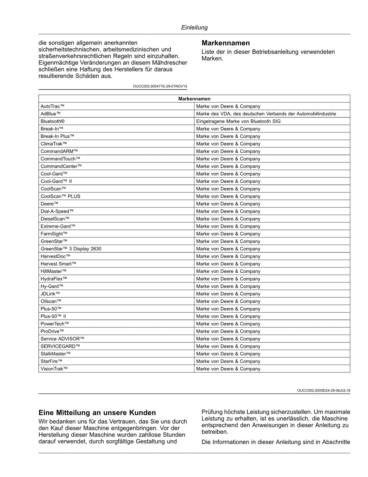 John Deere T550 T560 T660 T670 HILLMASTER Manuel d'utilisation 115000-