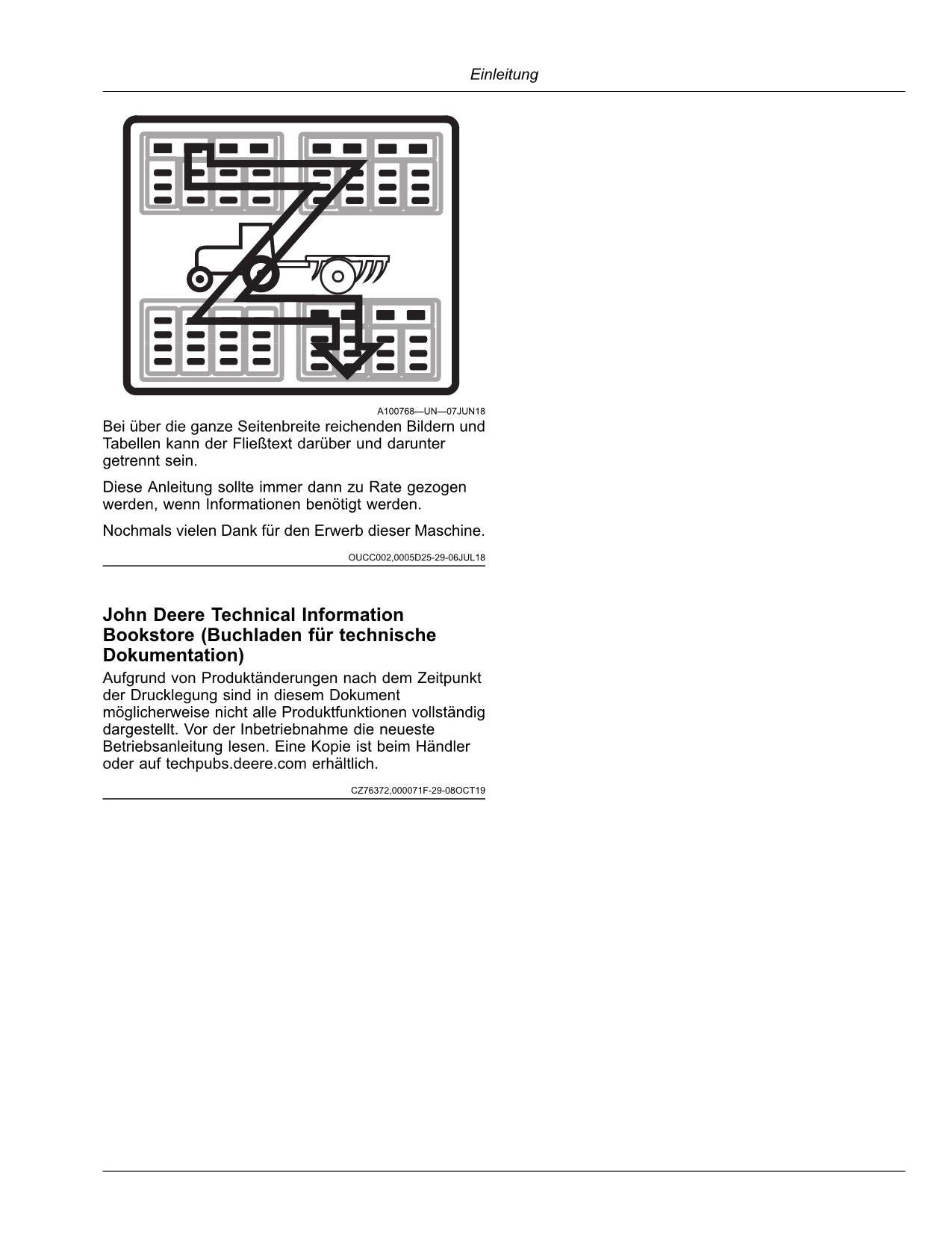 John Deere T550 T560 T660 T670 Mähdrescher Betriebsanleitung 120000-