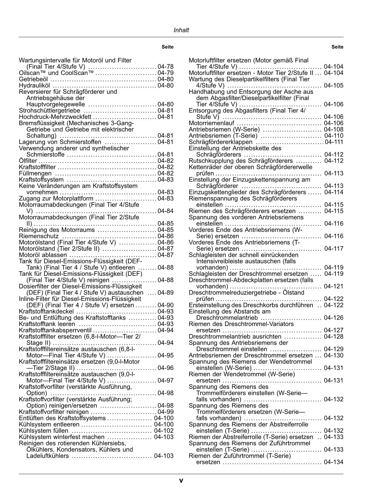 John Deere T550 T560 T660 T670 Mähdrescher Betriebsanleitung 120000-