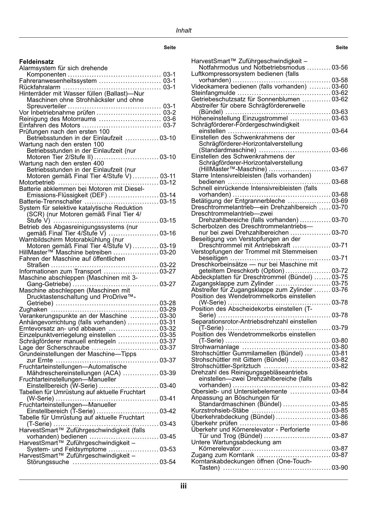 John Deere T550 T560 T660 T670 Mähdrescher Betriebsanleitung 120000-