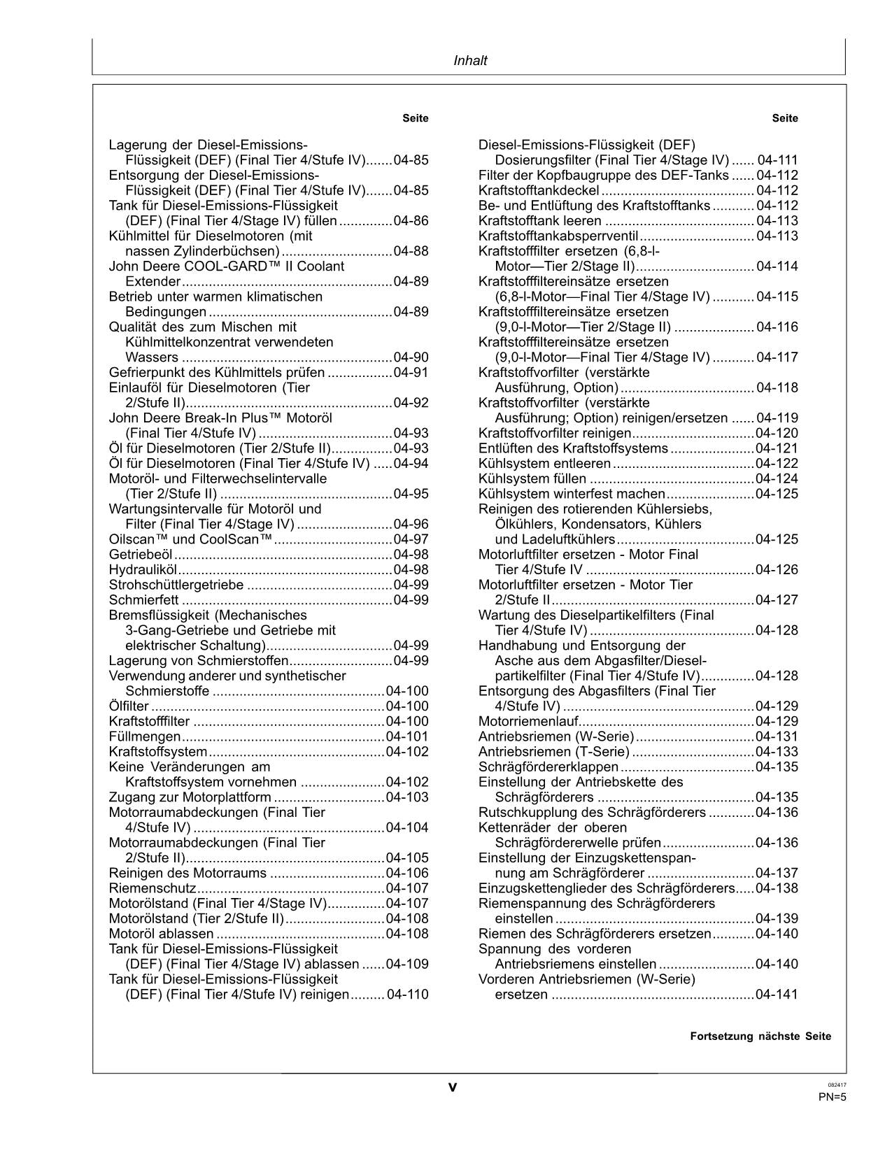 John Deere T550 T560 T660 T670 HILLMASTER Mähdrescher betriebsanleitung 110000-