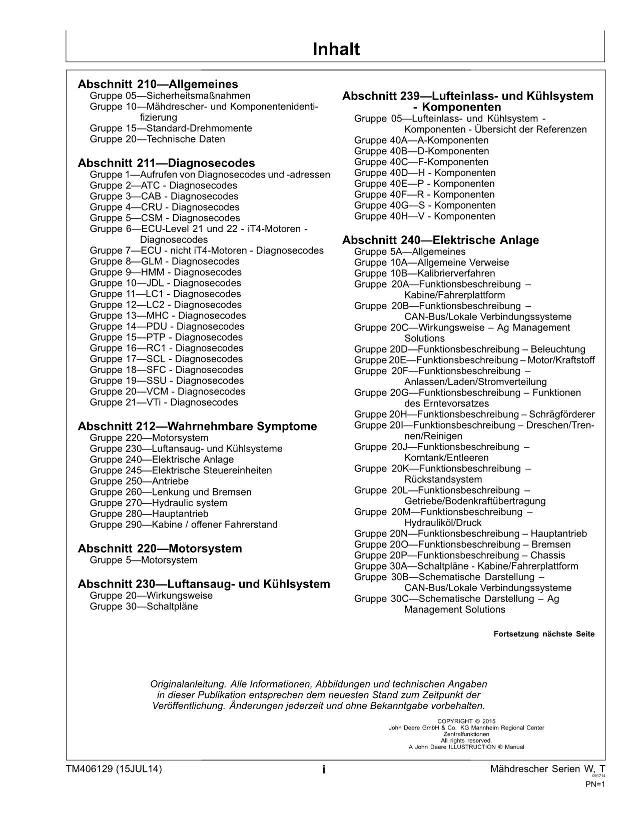 John Deere T550 T560 T660 T670 mähdrescher diagnose reparaturhandbuch #2