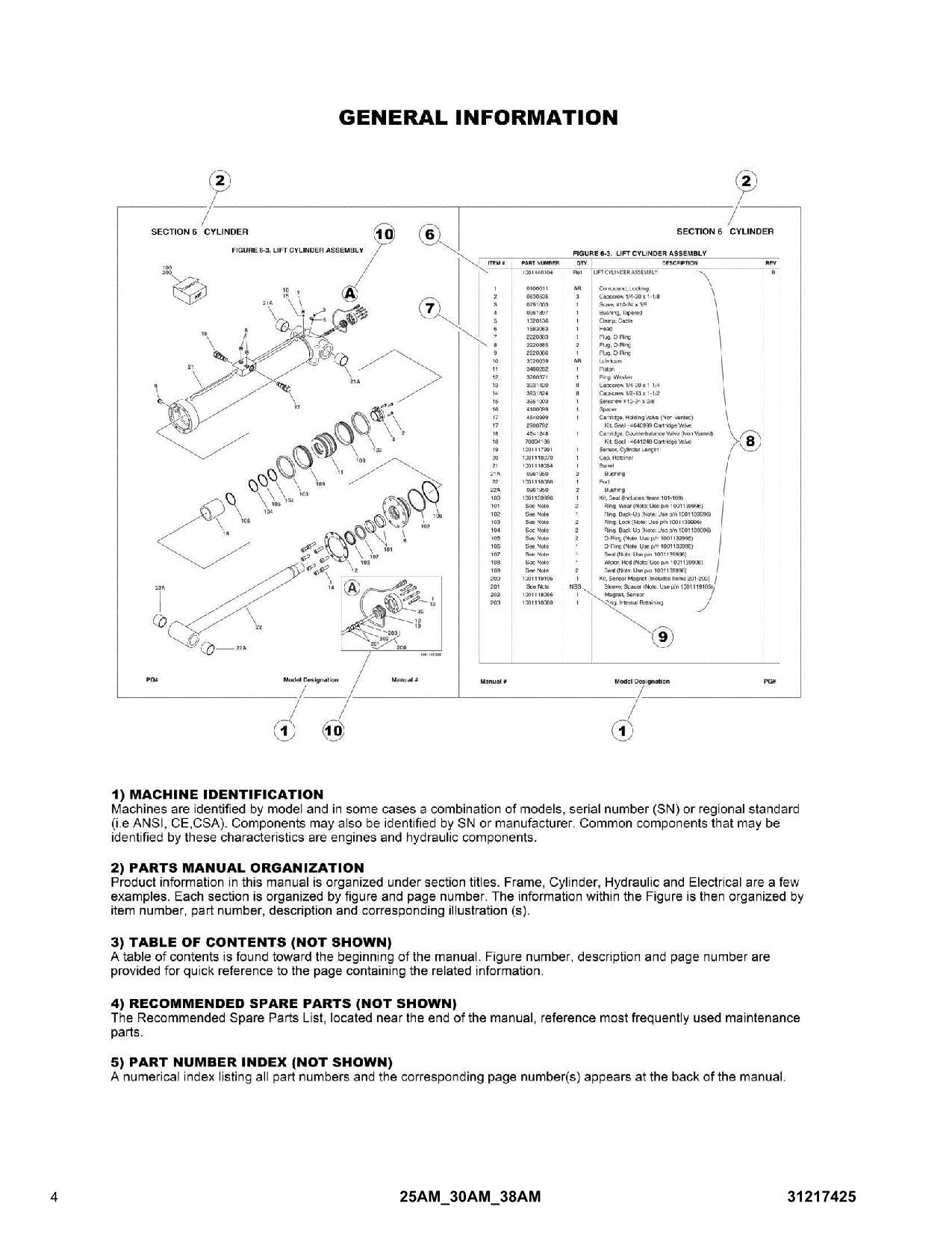 TOUCAN 25AM 30AM 38AM Vertical Mast Parts Catalog Manual