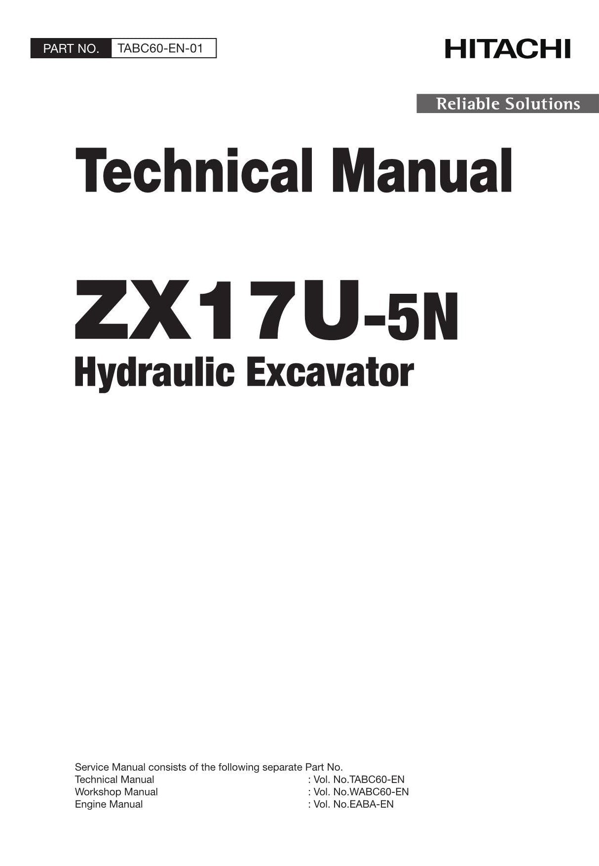 Hitachi ZX17U-5N Excavator Service Manual with Schemes