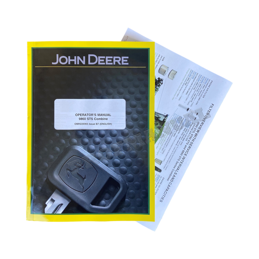 JOHN DEERE 9860 STS COMBINE OPERATORS MANUAL + !BONUS! OMH226965