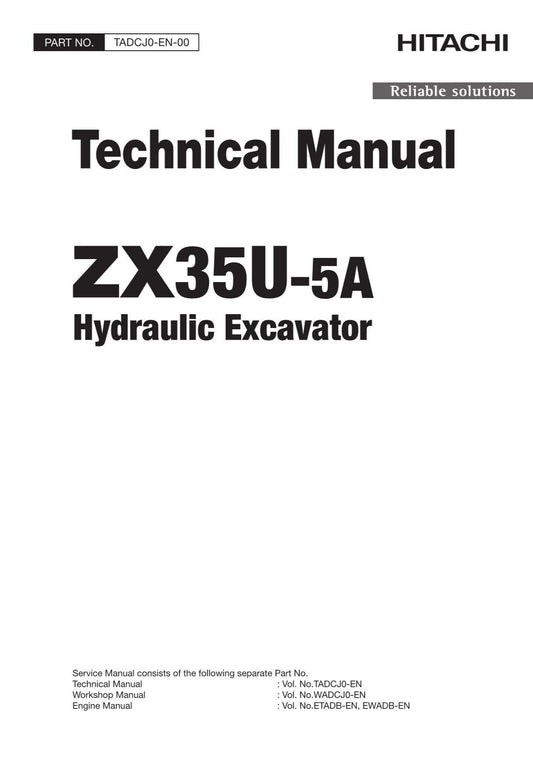 Hitachi ZX35U-5A Excavator Service Manual with Schemes