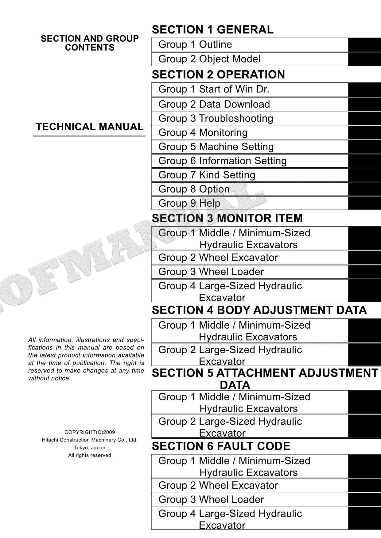 HITACHI from ZX70-3 to ZX350-3 from ZX450-3 to ZX870-3 Excavator Service Manual