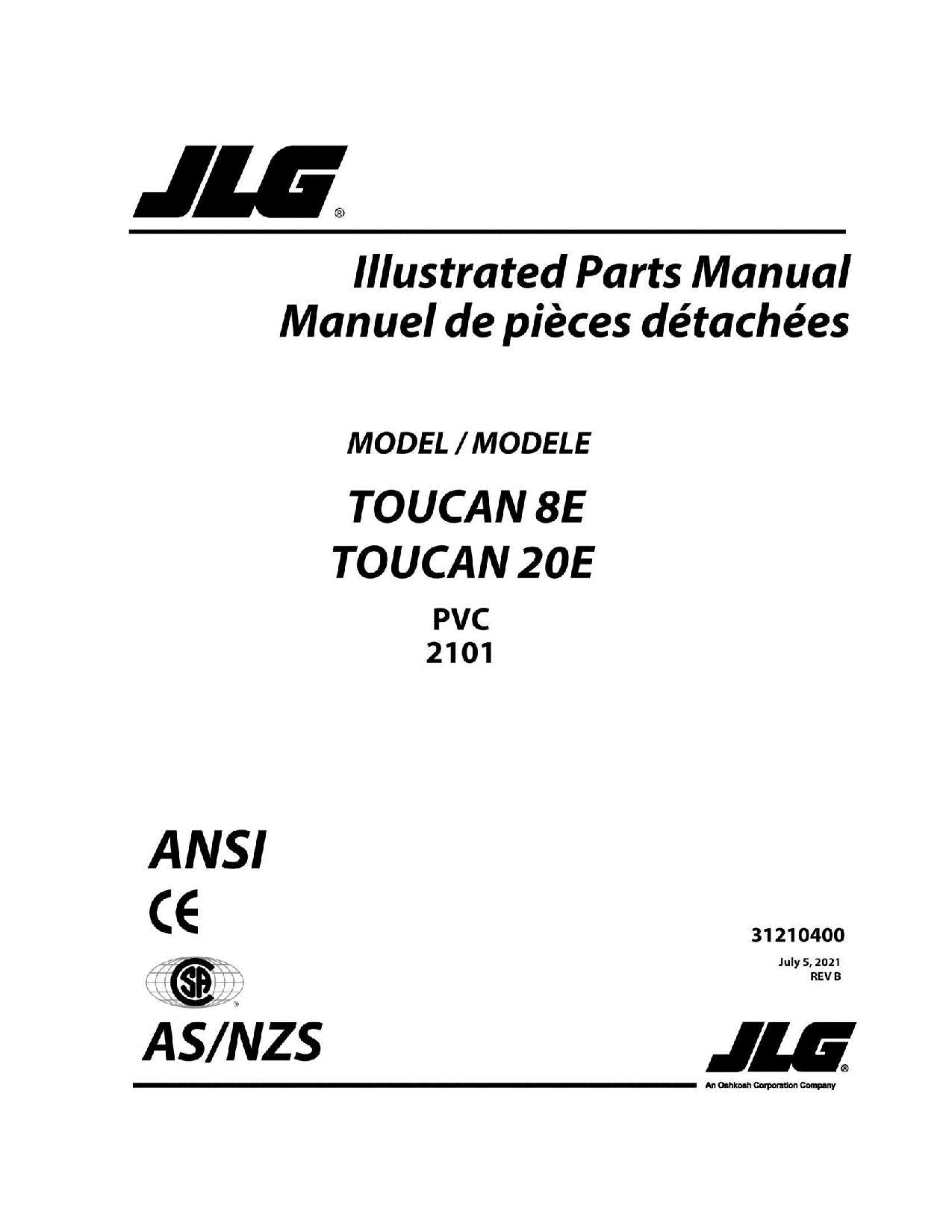 TOUCAN 20E 8E Vertical Lift Parts Catalog Manual 31210400