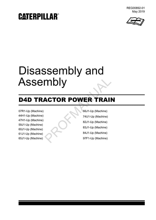 Caterpillar CAT D4D TRACTOR POWER TRAIN Manual Disassembly Assembly