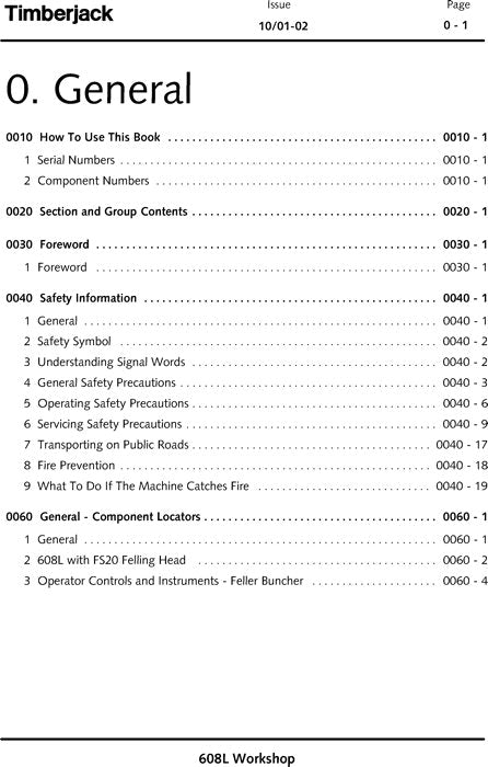 JOHN DEERE 608L TRACKED FELLER BUNCHER SERVICE MANUAL s-n 10BA1267-10BA6019