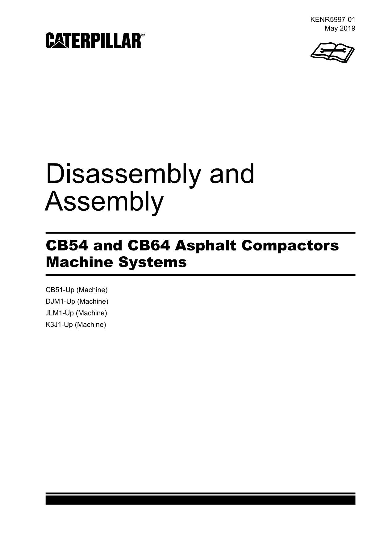 Caterpillar Cat CB54 CB64 Compactor Disassembly Assembly Service Manual