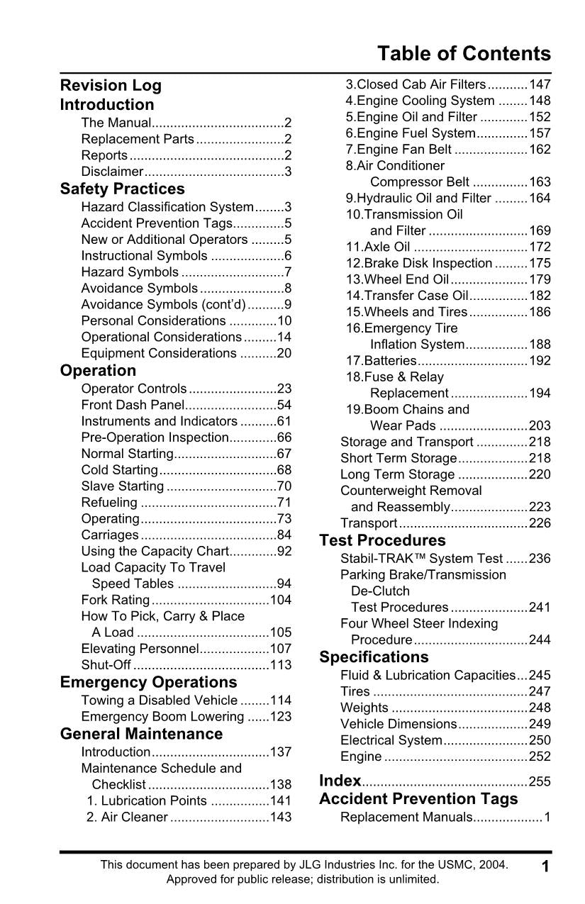 SKYTRAK MMV Telehandler Maintenance Operation Operators Manual 8990504