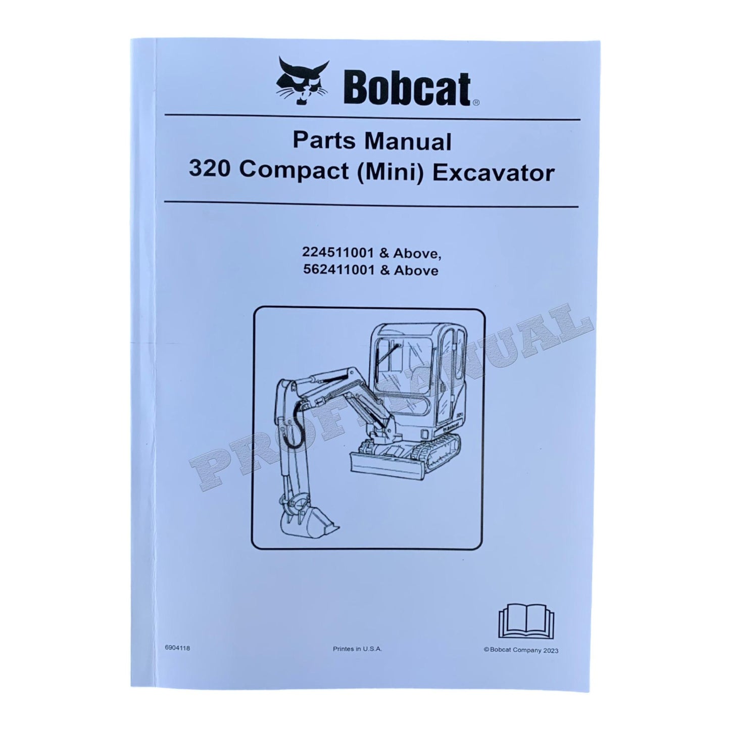 Catalogue de pièces détachées pour excavatrice Bobcat 320 Manuel 224511001- 562411001-