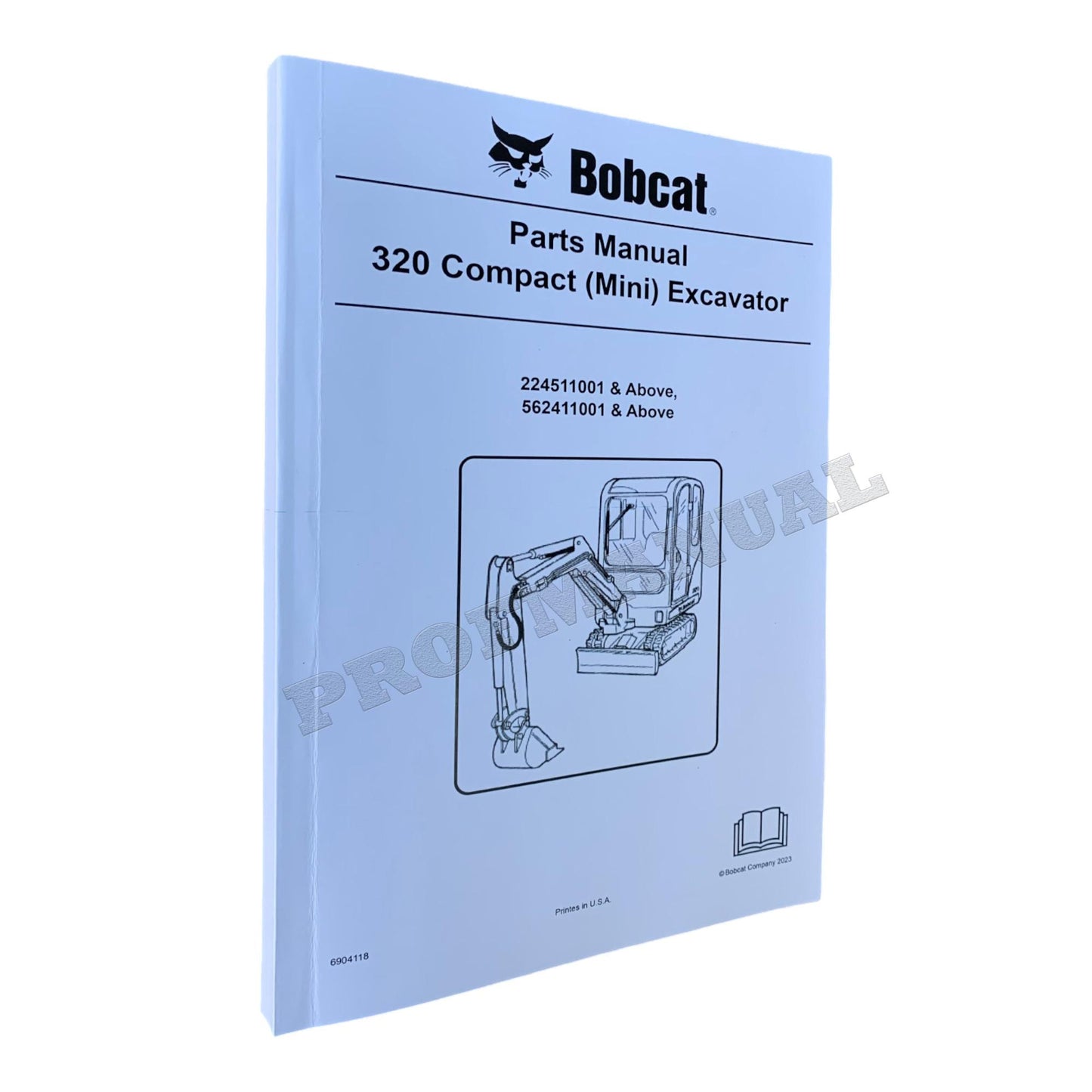 Catalogue de pièces détachées pour excavatrice Bobcat 320 Manuel 224511001- 562411001-