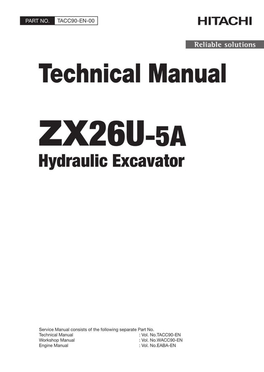 Hitachi ZX26U-5A Excavator Workshop Service Repair manual