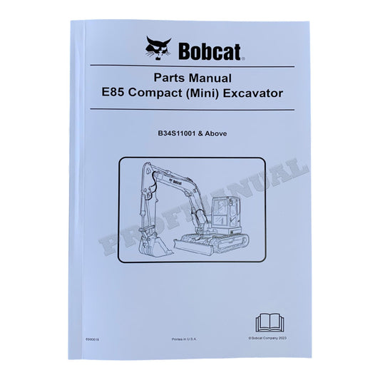 Manuel du catalogue des pièces détachées pour excavatrice Bobcat E85 B34S11001-