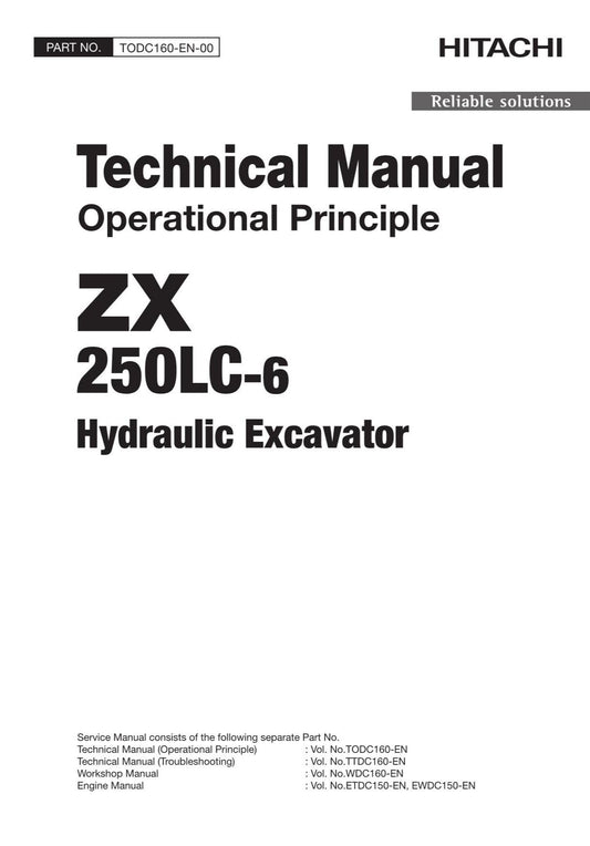 Hitachi ZX250LC-6 Excavator Operational Principle Service manual