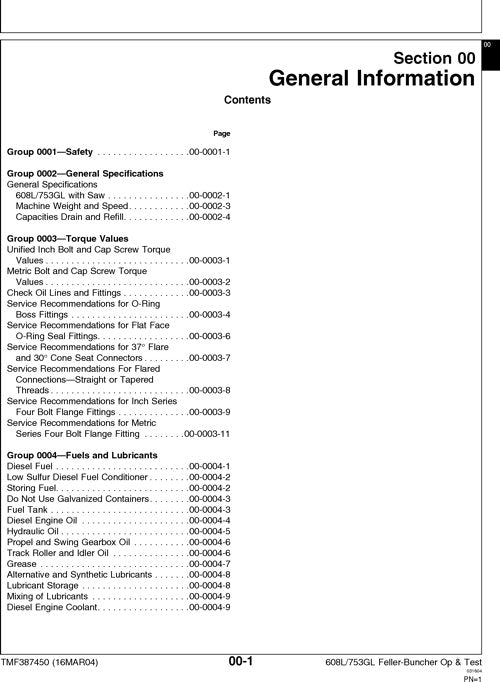 JOHN DEERE 753GL 608L TRACKED FELLER BUNCHER SERVICE REPAIR MANUAL