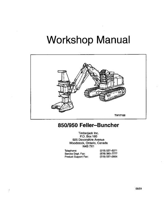 JOHN DEERE 850 950 TRACKED FELLER BUNCHER SERVICE REPAIR MANUAL