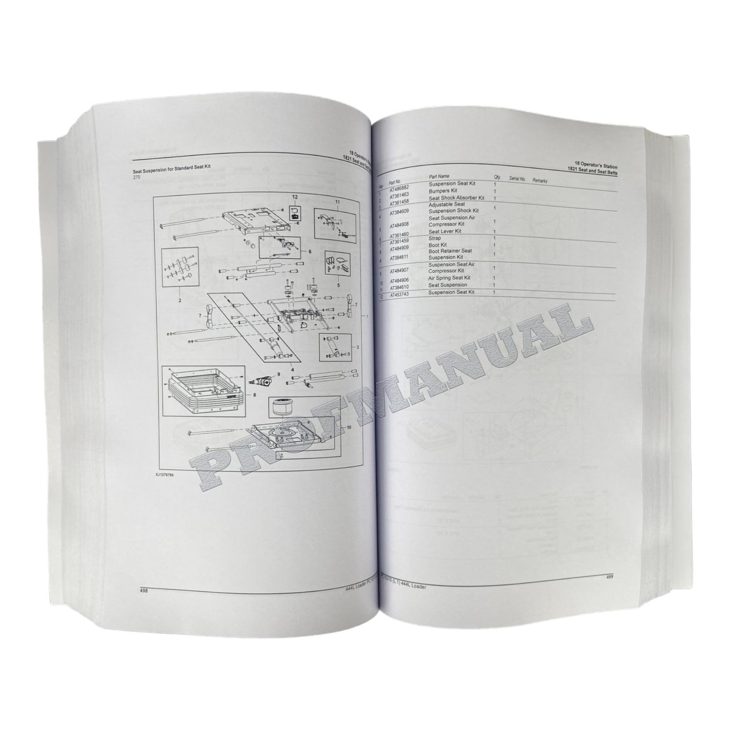 JOHN DEERE 444L LADER ERSATZTEILKATALOGHANDBUCH