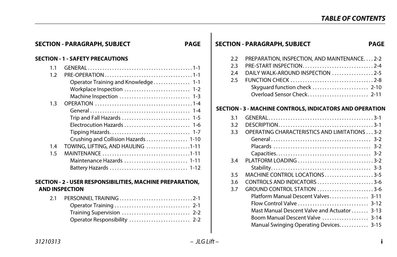 TOUCAN 12E 12E Plus 32E Vertical Lift Maintenance Operators Manual 31210313