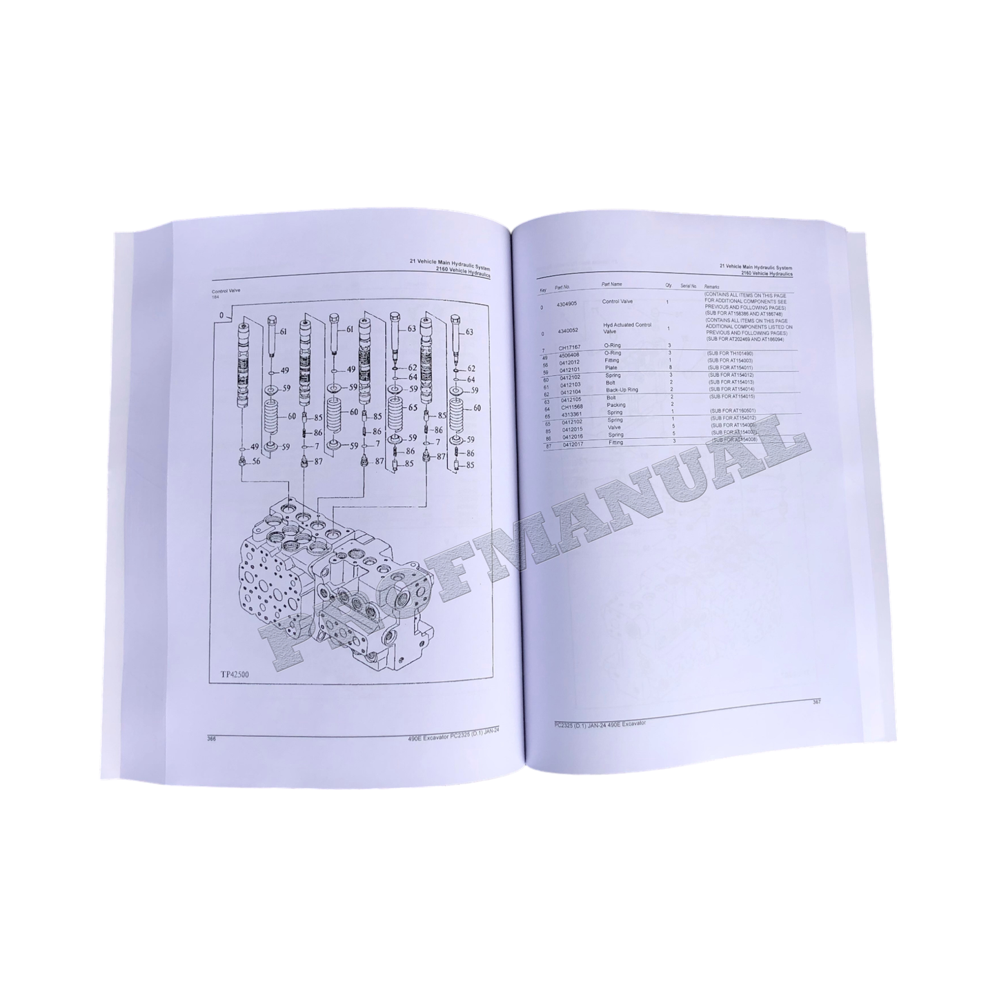 JOHN DEERE 490E BAGGER-ERSATZTEILKATALOGHANDBUCH