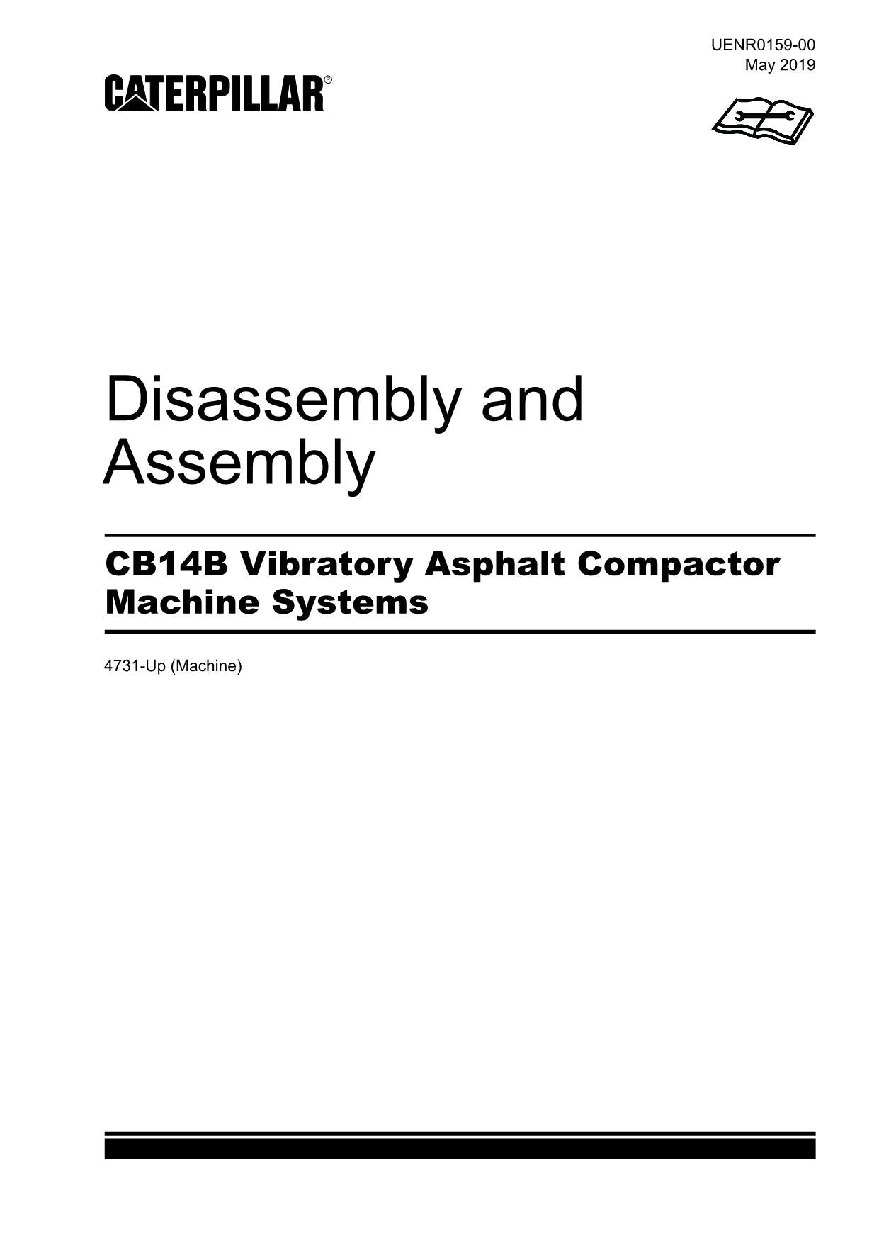 Caterpillar CB14B Asphalt Compactor Disassembly Assembly Service Manual