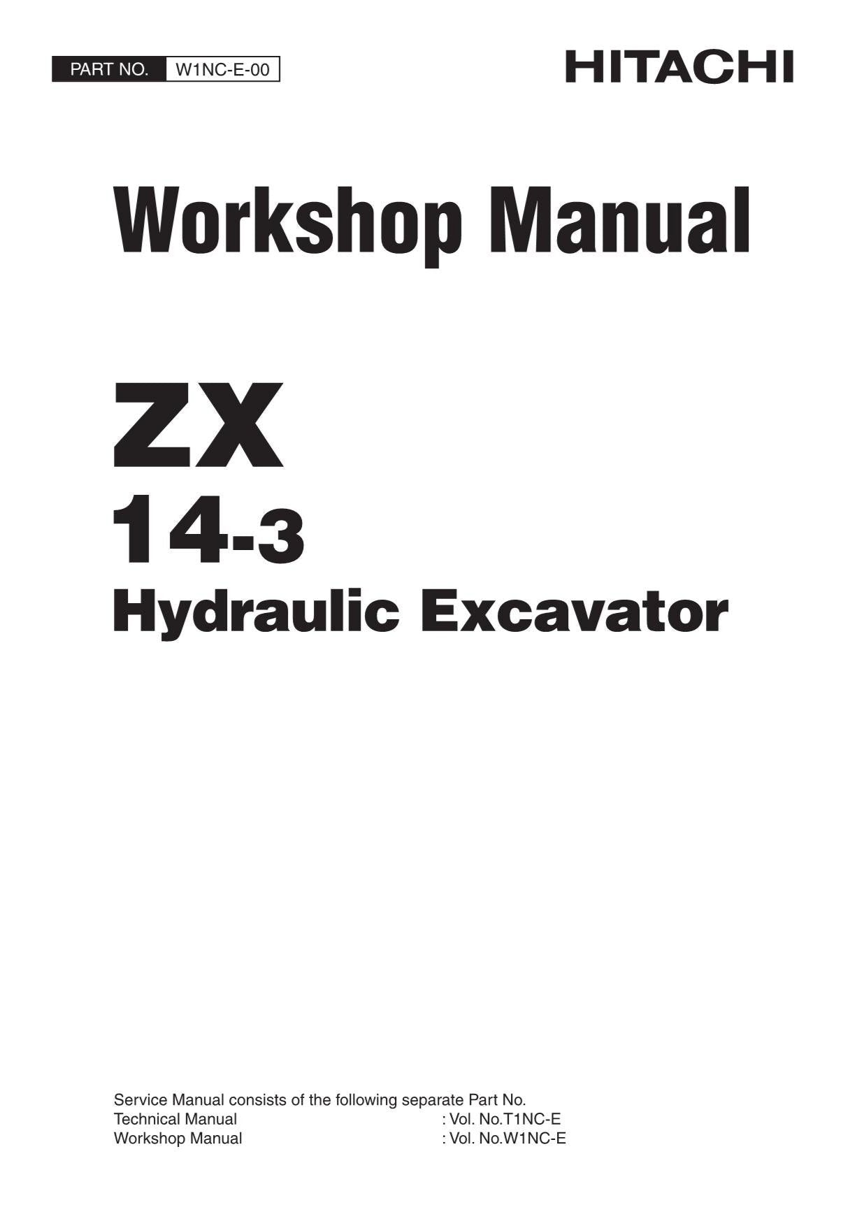 Hitachi ZX14-3 Excavator Workshop Service Repair manual