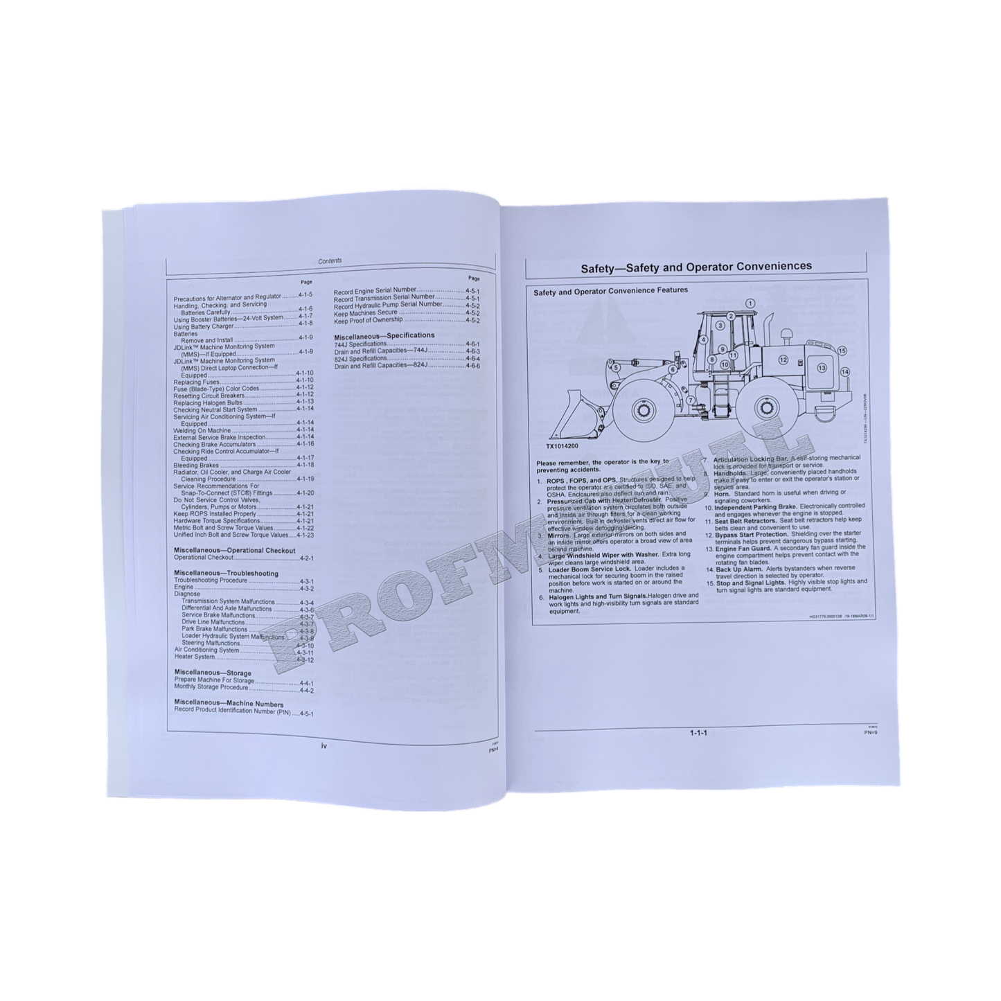 JOHN DEERE 744J 824J LOADER OPERATORS MANUAL + !BONUS!