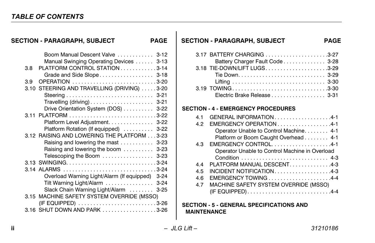 TOUCAN 12E 12E Plus 32E Vertical Lift Maintenance Operators Manual 31210186