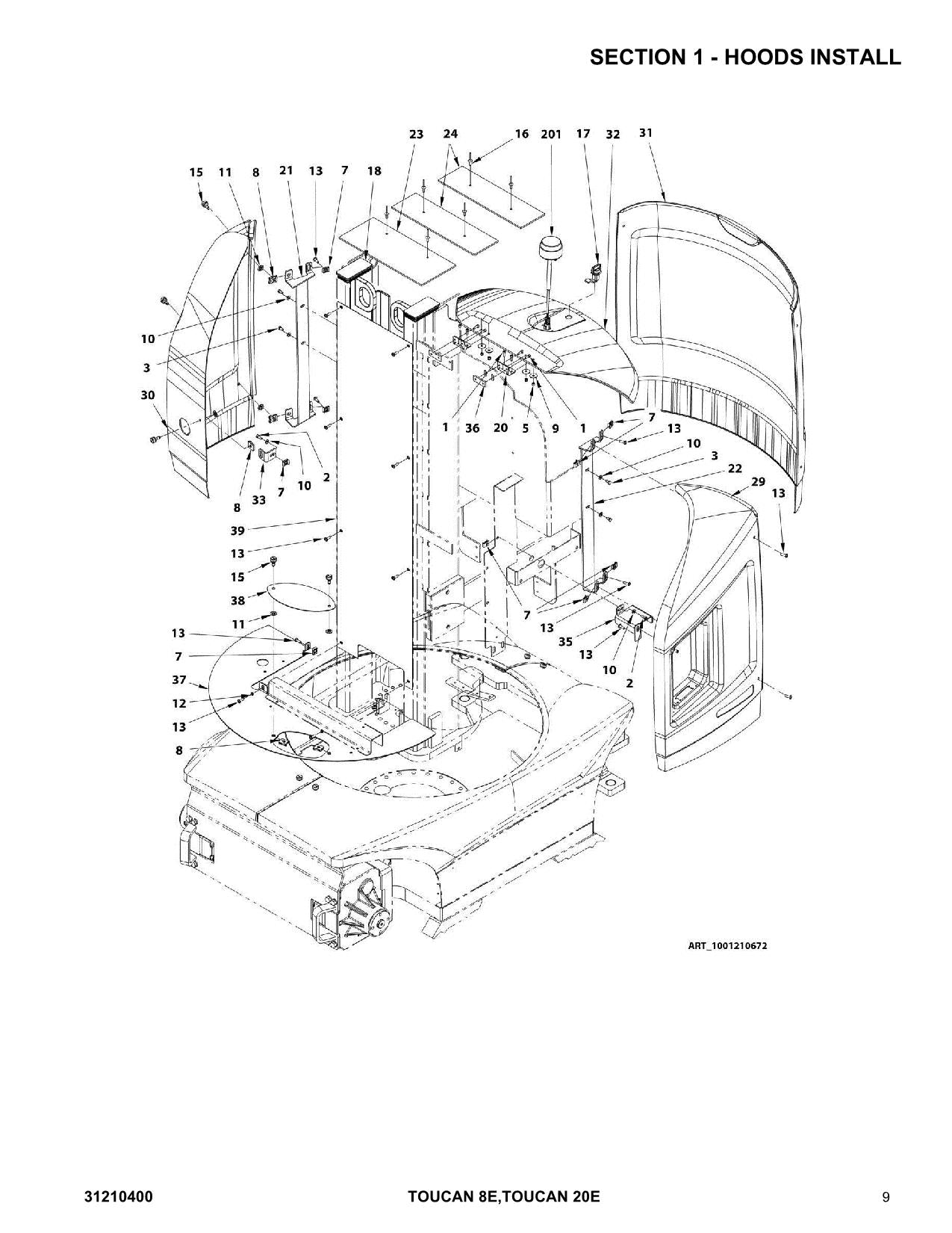 TOUCAN 20E 8E Vertical Lift Parts Catalog Manual 31210400