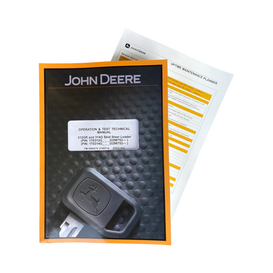 JOHN DEERE 312GR 314G KOMPAKTLADER - BEDIENUNGSTESTHANDBUCH TM13855X19+ !BONUS!