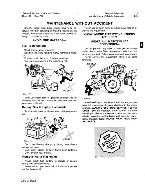 JOHN DEERE 540B SKIDDER OPERATION TEST SERVICE MANUAL