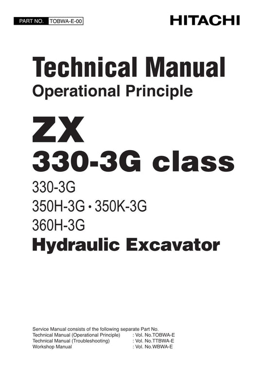 Hitachi ZX350K-3G ZX360H-3G Excavator Operational Principle Service manual