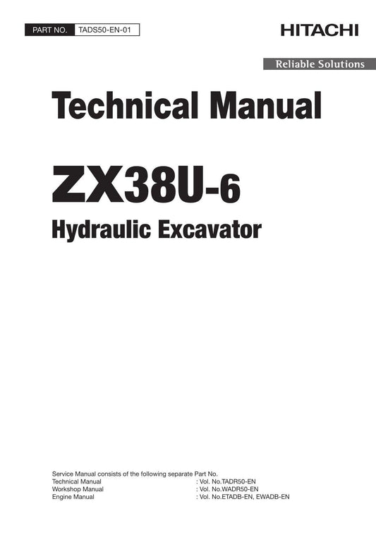 Hitachi ZX38U-6 Excavator Service Manual with Schemes TADS50-EN-01