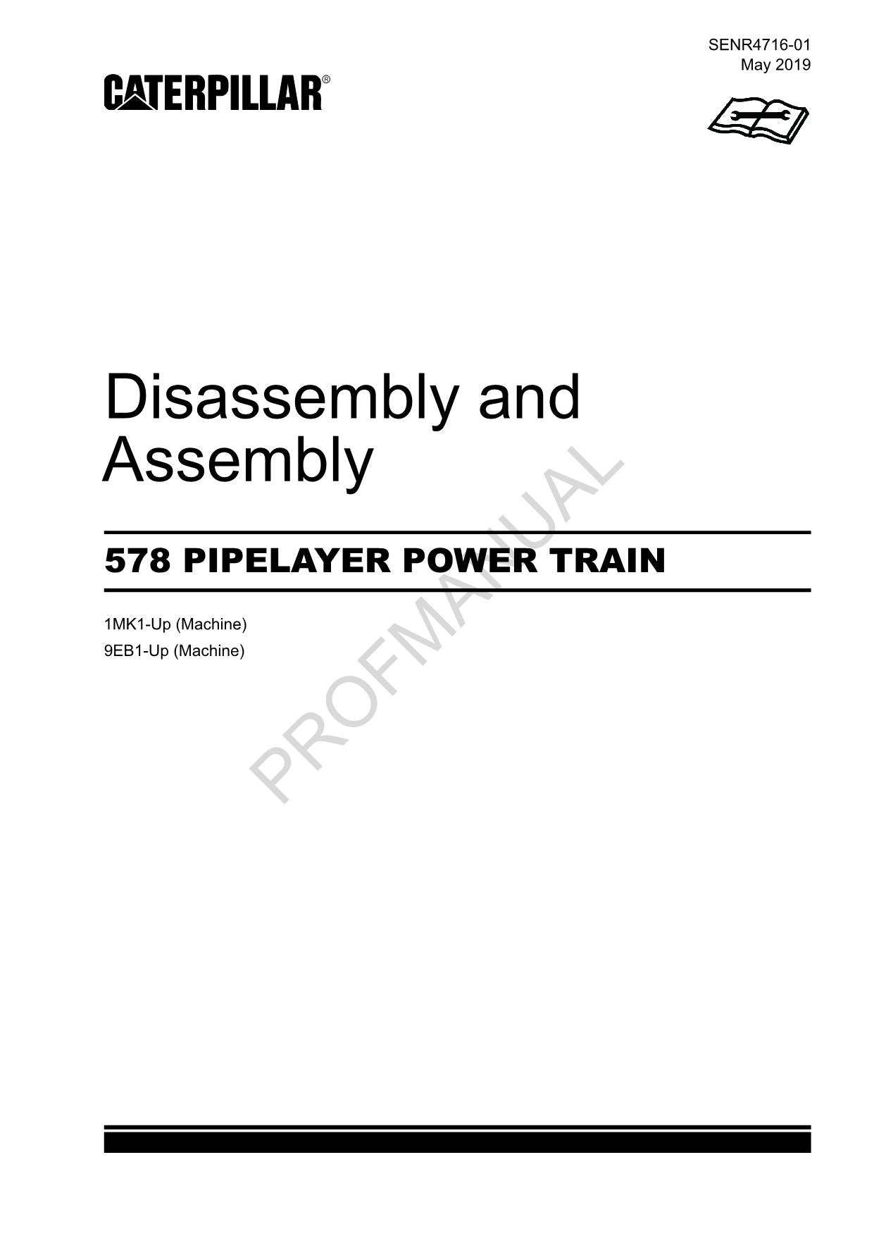 Caterpillar CAT 578 PIPELAYER POWER TRAIN Manual Disassembly Assembly