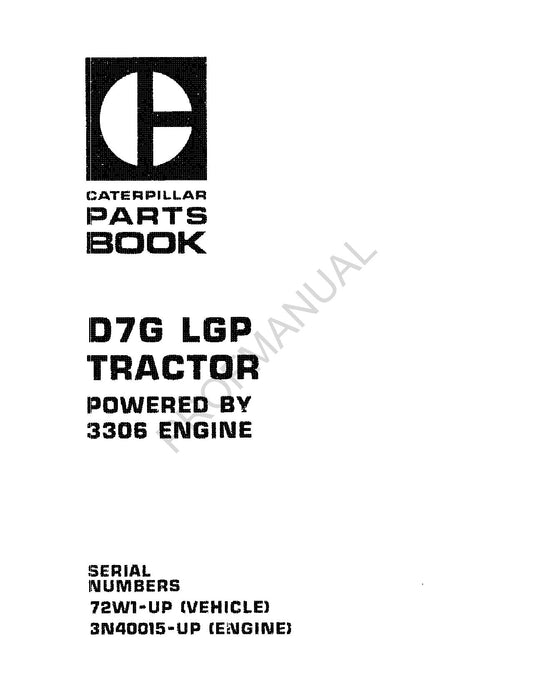 Manuel du catalogue des pièces détachées du tracteur Caterpillar Cat D7G LGP SEBP1097