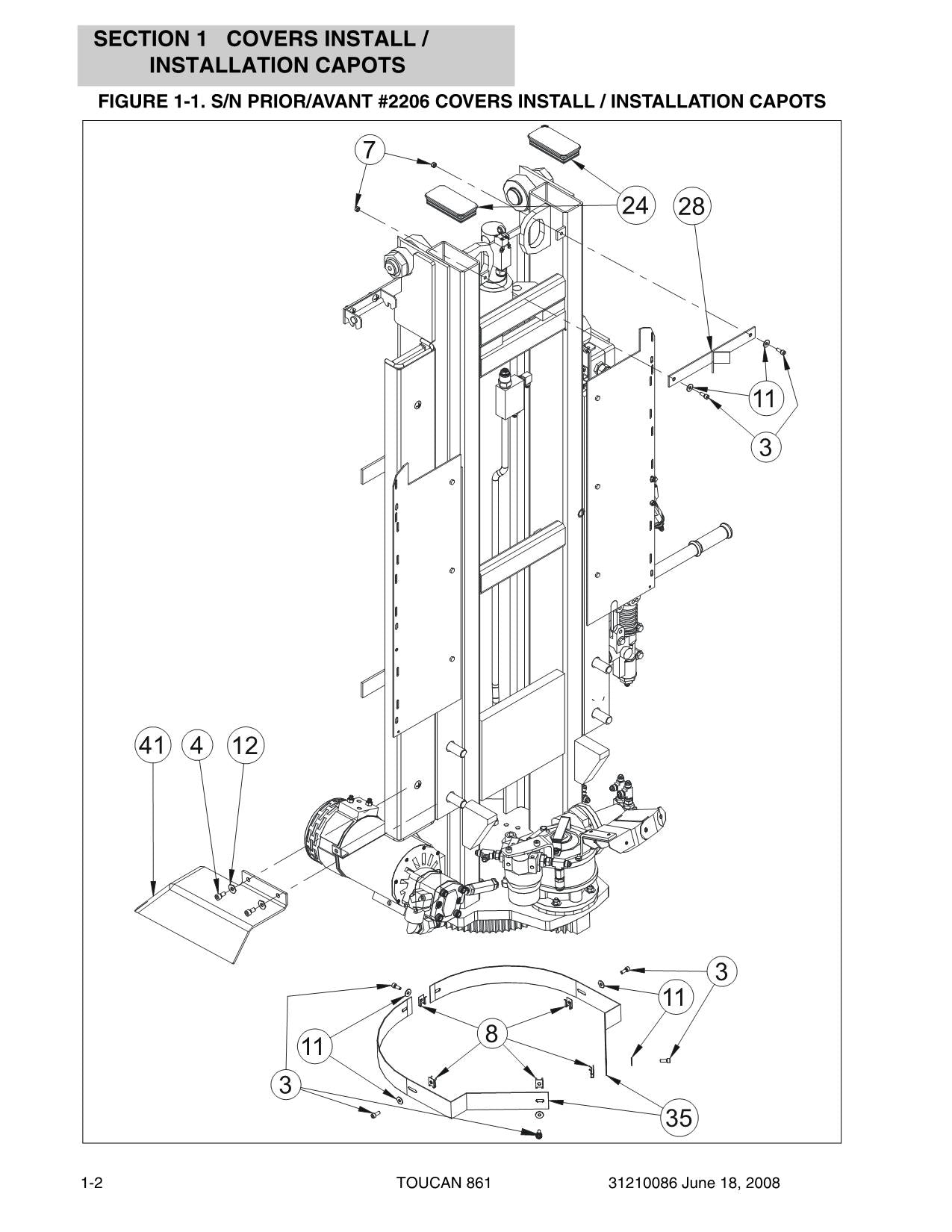 TOUCAN 861 Vertical Lift Parts Catalog Manual Multi languages