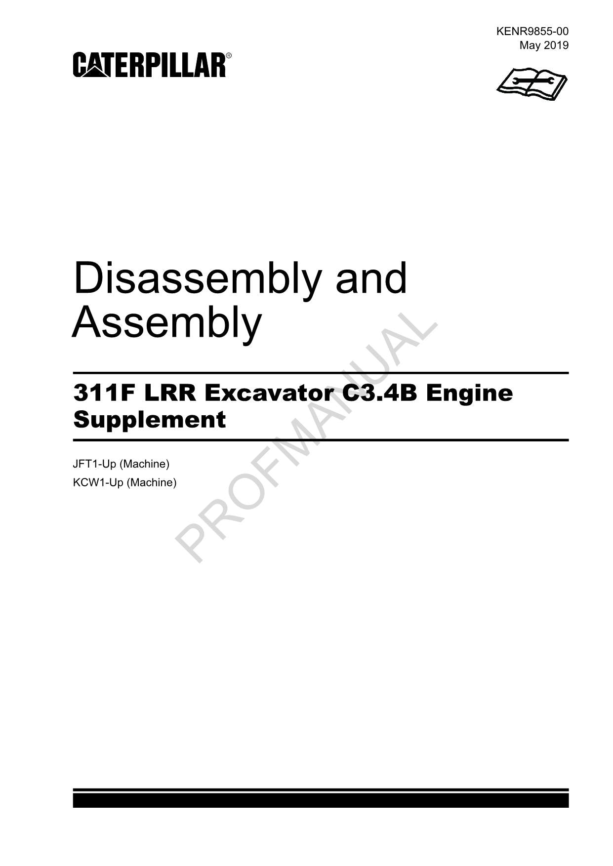 Caterpillar 311F LRR Bagger C3.4B Motorzubehör Demontage- und Montagehandbuch