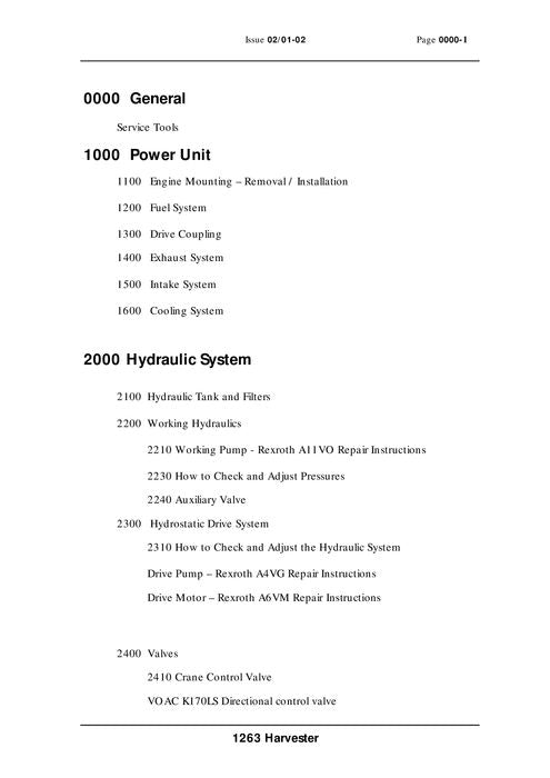 JOHN DEERE 1263 RÄDER-ERNTEMASCHINE SERVICE-REPARATURHANDBUCH